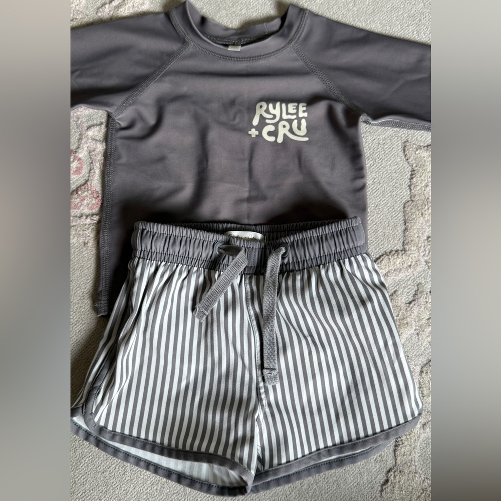 Rylee + Cru Charcoal Baby Shorts